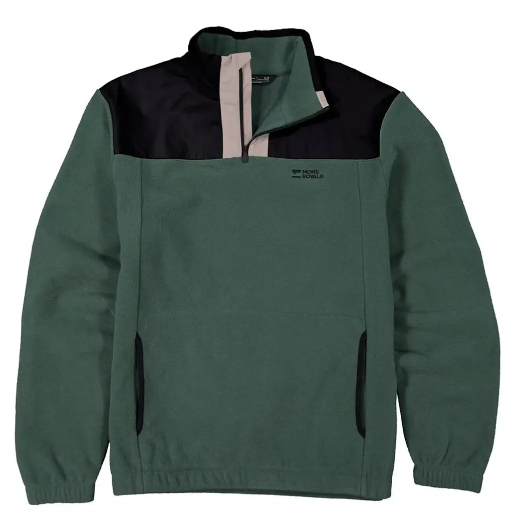 Mons Royale Men's Pileup Wool Fleece 1/4 Zip